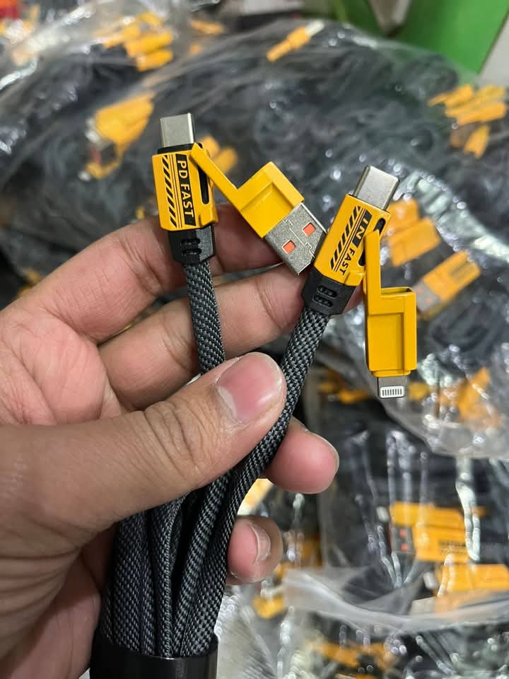 4-in-1 Fast Charging Data Cable (Pack Of 2)